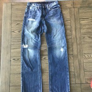 Joe's Jeans Mid-Rise Distressed Straight Jean - Medium Light Wash